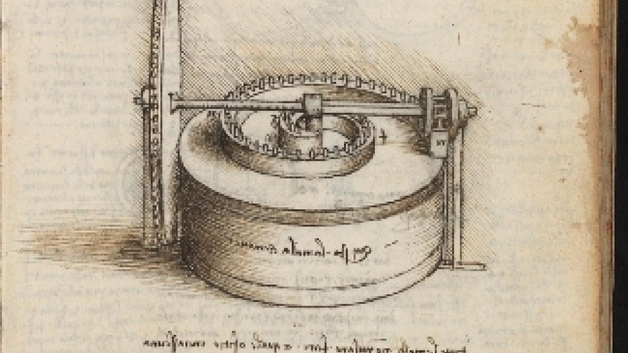 Imagen del Codex I de Leonardo Da Vinci de la BNE