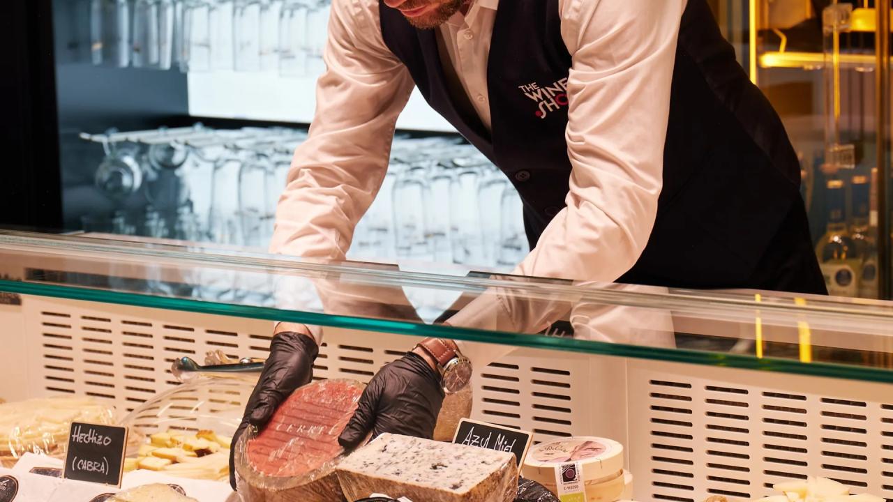 Selección de quesos en The Wine Shop