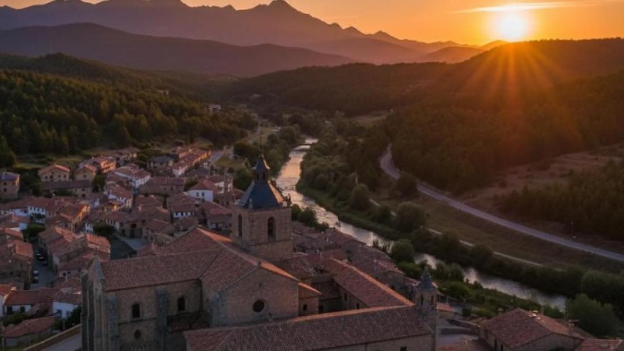 Imagen del atardecer en Rascafria