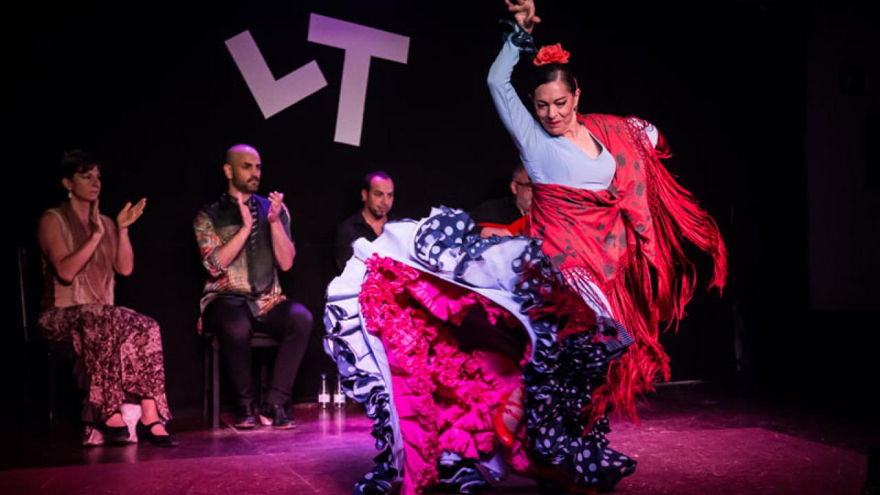 Elenco flamenco en el Tablao Las Tablas