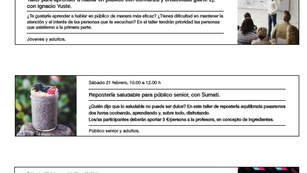 Talleres Monográficos de Febrero - CCHSN