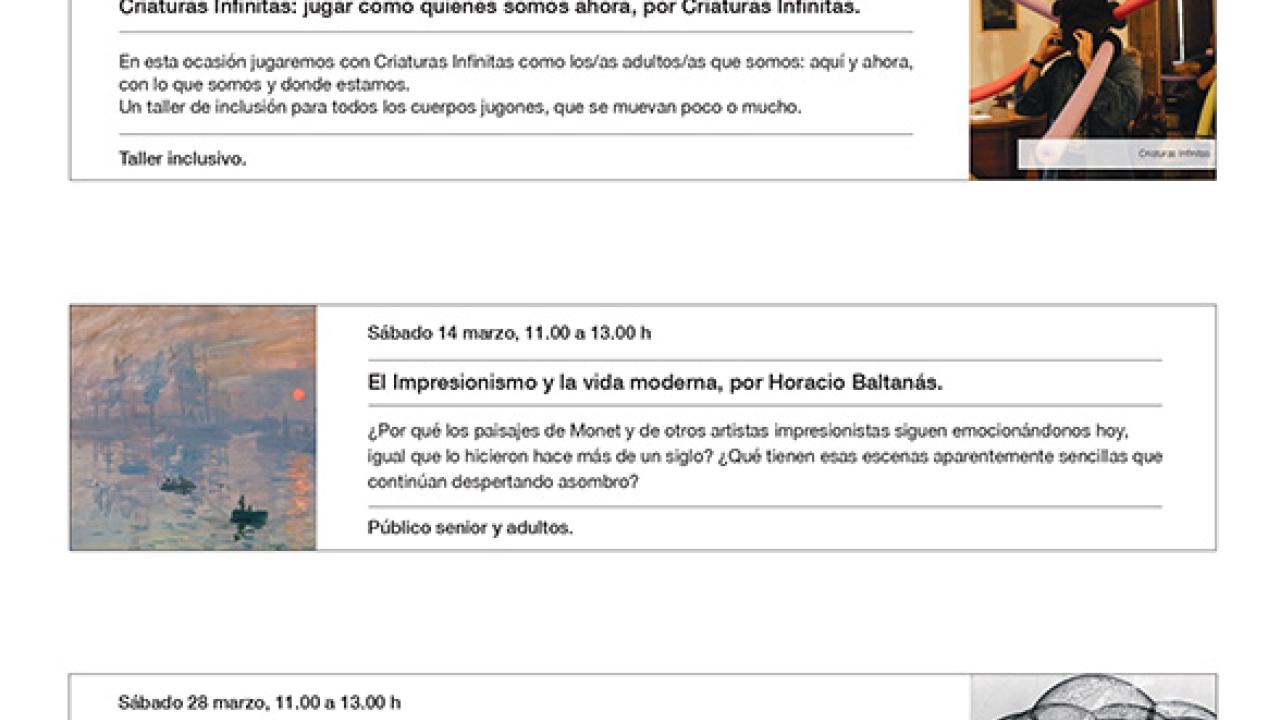 Talleres monográficos de Marzo-Centro Comarcal de Humanidades Sierra Norte