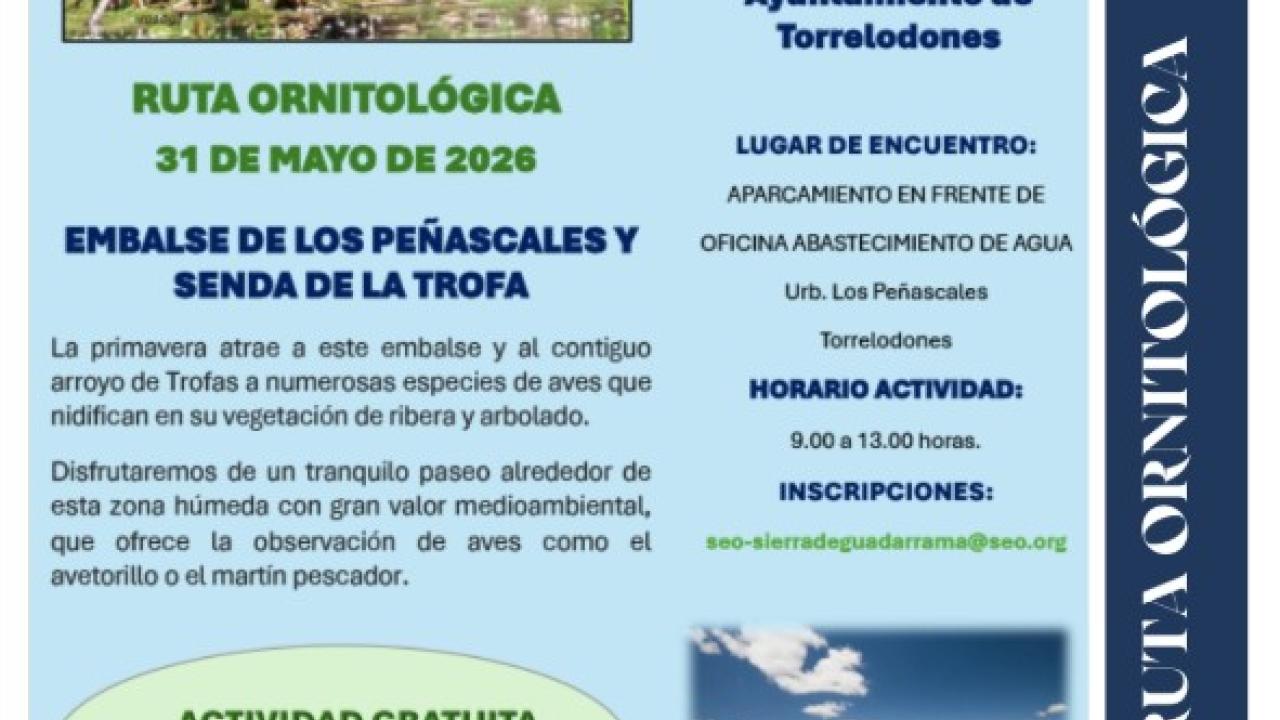 Ruta ornitológica SEO BirdLife: Embalse de los Peñascales y Senda de la Trofa.