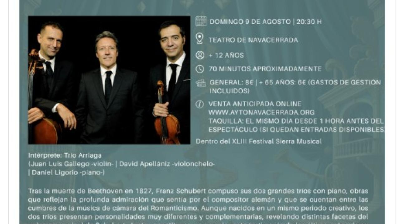 Concierto de música clásica | “Tríos con piano de Schubert”