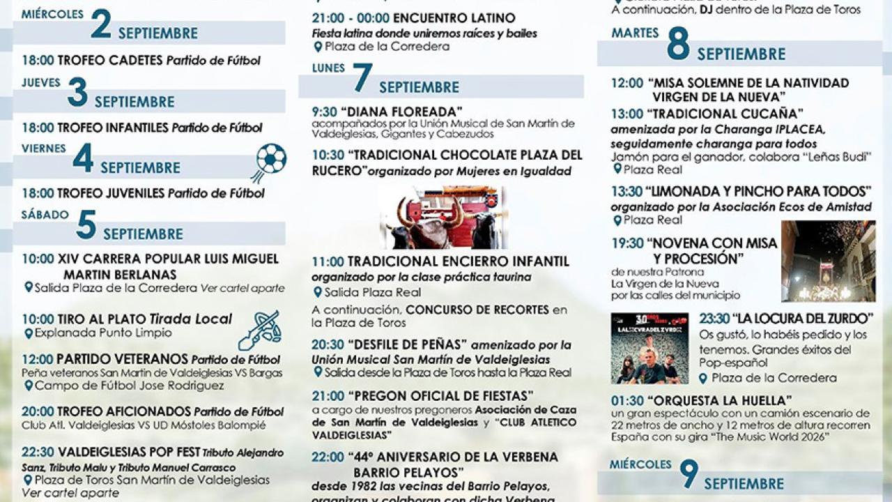 Fiestas Patronales Virgen de la Nueva 2026