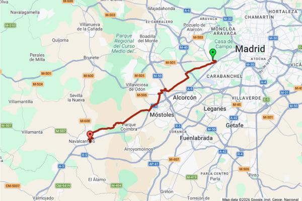 Corredor Gran Tour. Casa de Campo-Navalcarnero