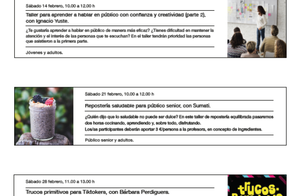 Talleres Monográficos de Febrero - CCHSN