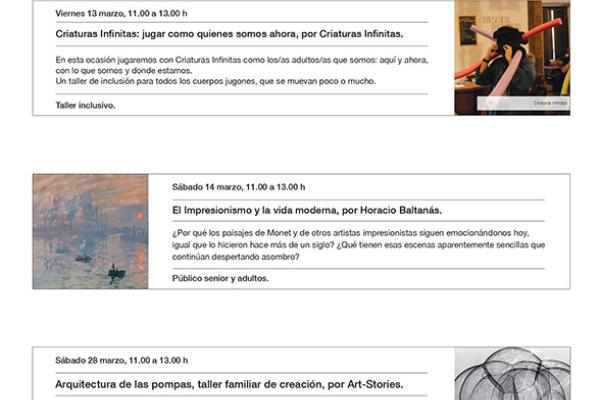 Talleres monográficos de Marzo-Centro Comarcal de Humanidades Sierra Norte