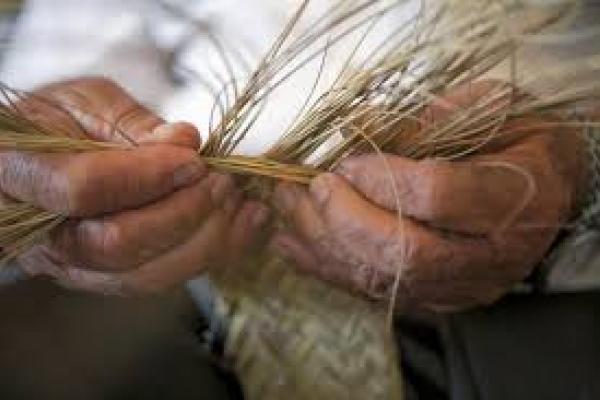 Taller de hilada de esparto tradicional