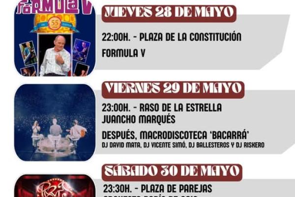 Actuaciones musicales Fiesteas de San Fernando 2026