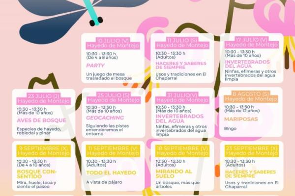 Programación de verano del CEA Hayedo de Montejo