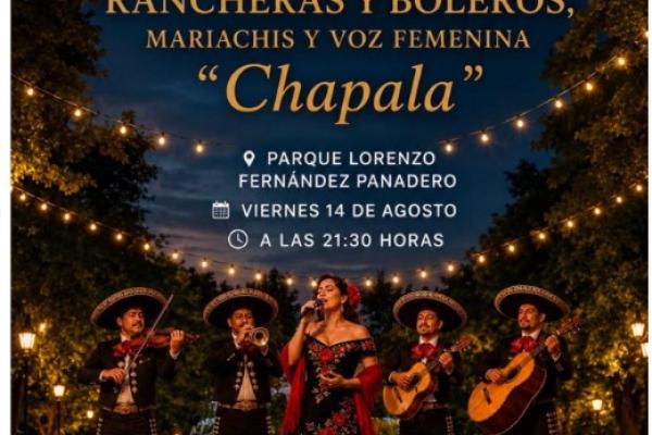 Noche de Rancheras y Boleros: Mariachis y voz femenina “Chapala”