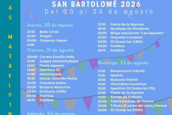Fiestas de San Bartolomé 2026