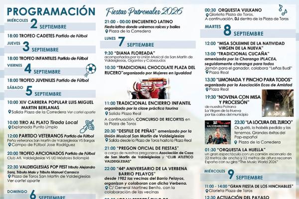 Fiestas Patronales Virgen de la Nueva 2026